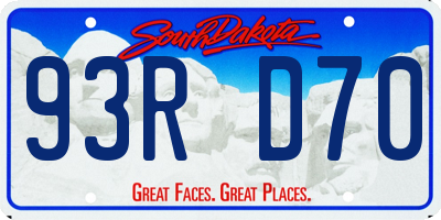 SD license plate 93RD70