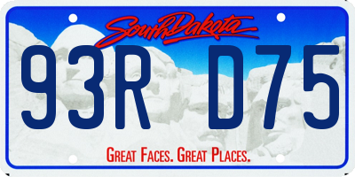 SD license plate 93RD75