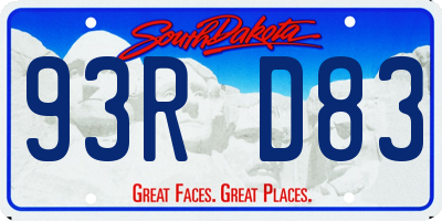 SD license plate 93RD83