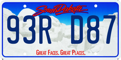 SD license plate 93RD87