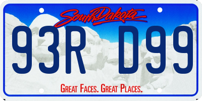 SD license plate 93RD99