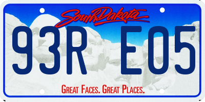 SD license plate 93RE05