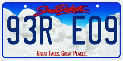 SD license plate 93RE09