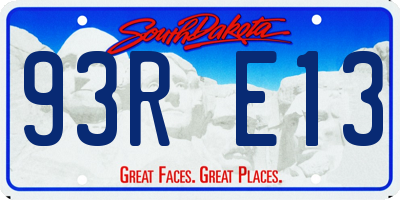 SD license plate 93RE13