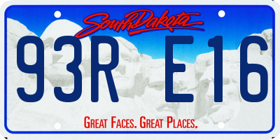 SD license plate 93RE16