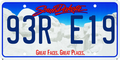 SD license plate 93RE19