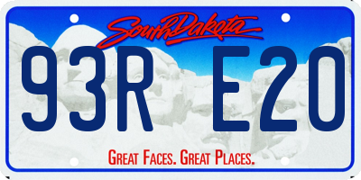 SD license plate 93RE20