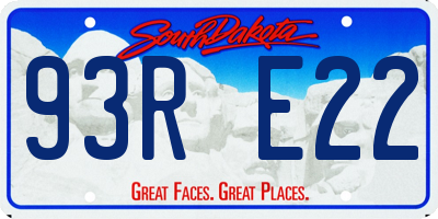 SD license plate 93RE22