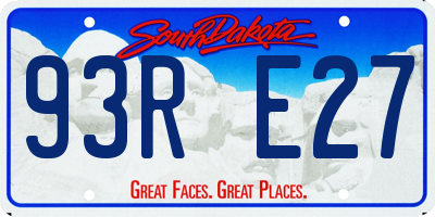 SD license plate 93RE27