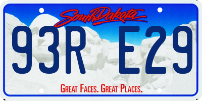 SD license plate 93RE29