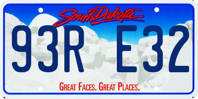 SD license plate 93RE32