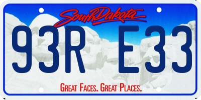 SD license plate 93RE33