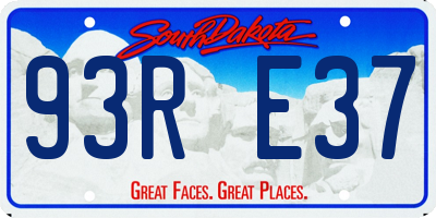 SD license plate 93RE37