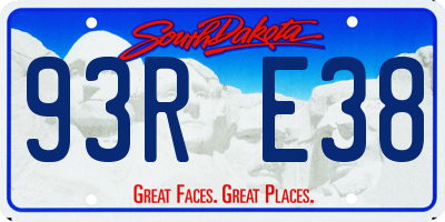 SD license plate 93RE38