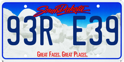 SD license plate 93RE39