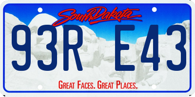 SD license plate 93RE43