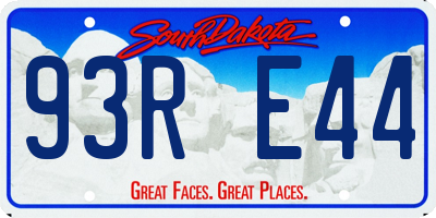 SD license plate 93RE44