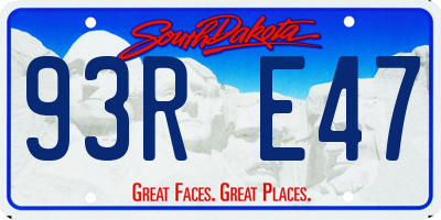 SD license plate 93RE47