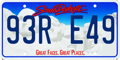 SD license plate 93RE49