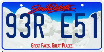 SD license plate 93RE51