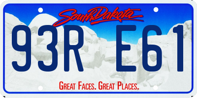 SD license plate 93RE61