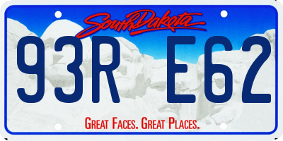 SD license plate 93RE62