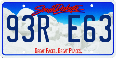 SD license plate 93RE63