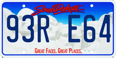 SD license plate 93RE64