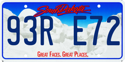 SD license plate 93RE72