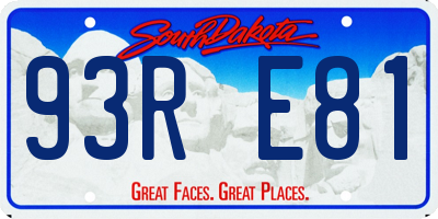 SD license plate 93RE81