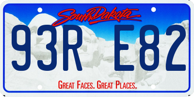 SD license plate 93RE82