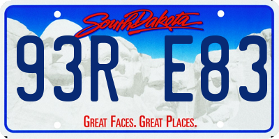 SD license plate 93RE83