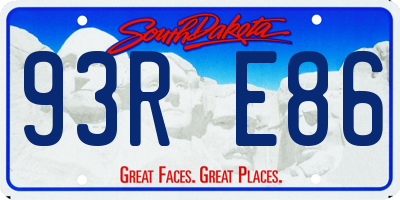 SD license plate 93RE86