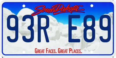 SD license plate 93RE89