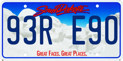 SD license plate 93RE90