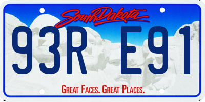 SD license plate 93RE91