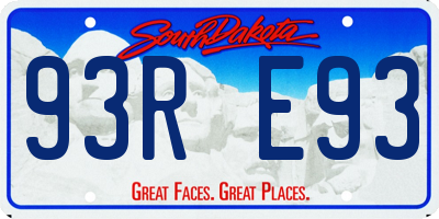 SD license plate 93RE93