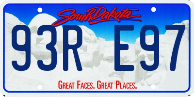 SD license plate 93RE97