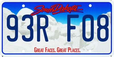 SD license plate 93RF08