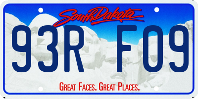 SD license plate 93RF09