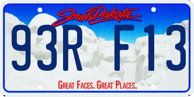 SD license plate 93RF13