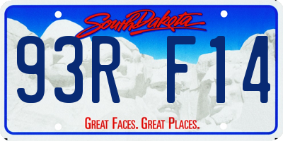 SD license plate 93RF14