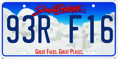 SD license plate 93RF16