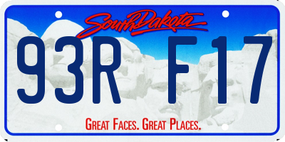 SD license plate 93RF17