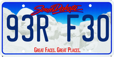 SD license plate 93RF30