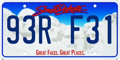 SD license plate 93RF31