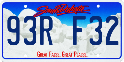 SD license plate 93RF32