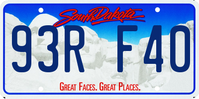SD license plate 93RF40