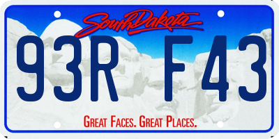 SD license plate 93RF43