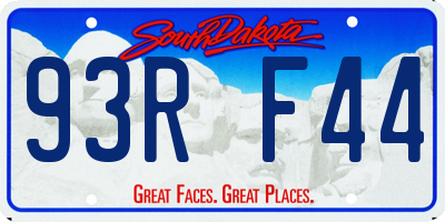 SD license plate 93RF44